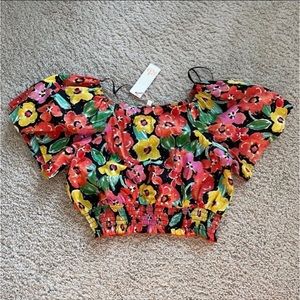 GB Girls Floral Cropped Top, girls size‎ L, NWT